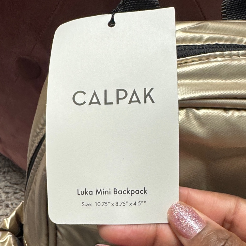 Calpak Metallic Gold Backpack - Picture 4 of 8